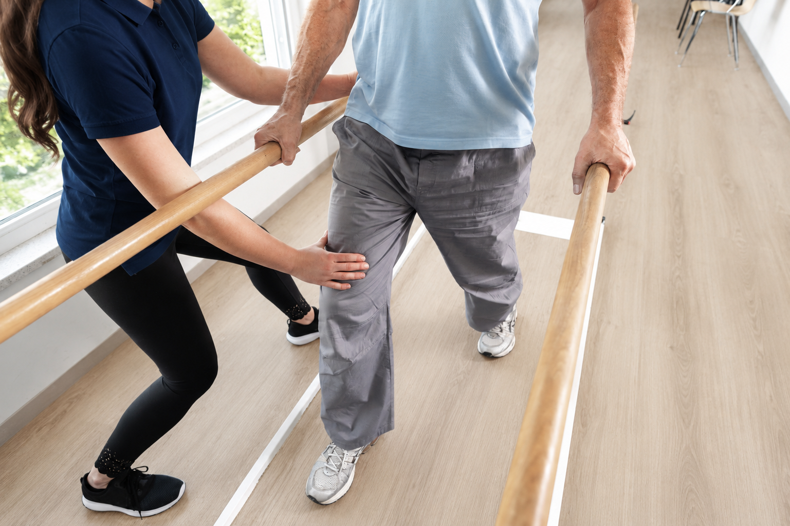 Physio helping someone with a Functional Neurological disorder to recover at P4 Movement